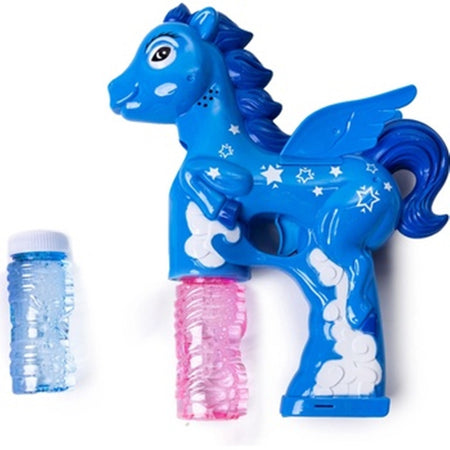 Pistola Spara Bolle Unicorno Con Luci Suoni 2 Flaconi Di Ricarica 50ml 3 Colori 6726067