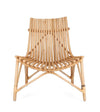 Sedia Lounge Menendez in rattan, finitura a base di nitrocellulosa