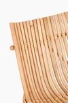 Sedia Lounge Menendez in rattan, finitura a base di nitrocellulosa