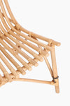 Sedia Lounge Menendez in rattan, finitura a base di nitrocellulosa