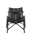 Sedia Lounge Menendez in rattan, finitura a base di nitrocellulosa