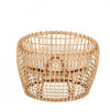 Poltrona Camaleonte con struttura in rattan e cuscino