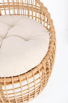Poltrona Camaleonte con struttura in rattan e cuscino