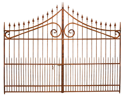 Biscottini Cancello in ferro pieno finitura antico anticata L348xPR10xH270 cm. Made in Italy