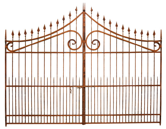 Biscottini Cancello in ferro pieno finitura antico anticata L348xPR10xH270 cm. Made in Italy