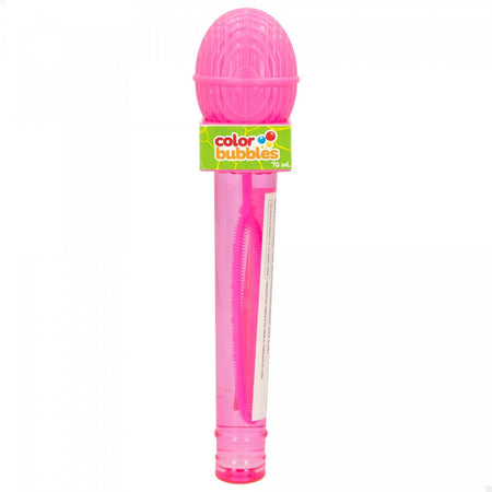 BACCHETTA PER BOLLE DI SAPONE DA 22CM A FORMA DI MICROFONO 70ML IN 2 COLORI 6719002