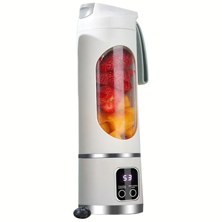 Estrattore Di Succo Portatile Ricaricabile - 2400 MAh, 600 Ml, Lame In Acciaio, Per Frutta, Verdura, Frullati, Pic-nic, Viaggi