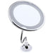 Specchio Per Trucco Ingrandimento 10x Led Rotazione A 360° Ventosa Tubo Metallo Rotondo