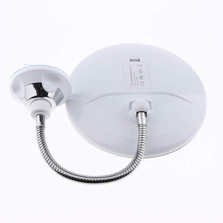 Specchio Per Trucco Ingrandimento 10x Led Rotazione A 360° Ventosa Tubo Metallo Rotondo