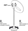Specchio Per Trucco Ingrandimento 10x Led Rotazione A 360° Ventosa Tubo Metallo Rotondo
