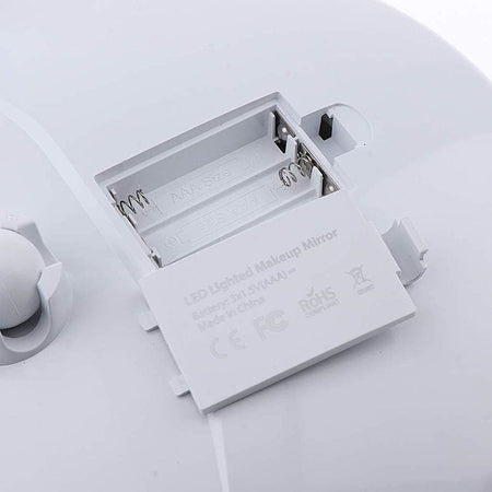 Specchio Per Trucco Ingrandimento 10x Led Rotazione A 360° Ventosa Tubo Metallo Rotondo