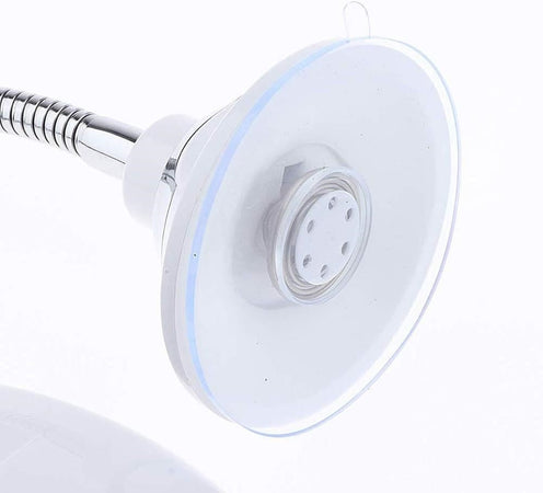 Specchio Per Trucco Ingrandimento 10x Led Rotazione A 360° Ventosa Tubo Metallo Rotondo