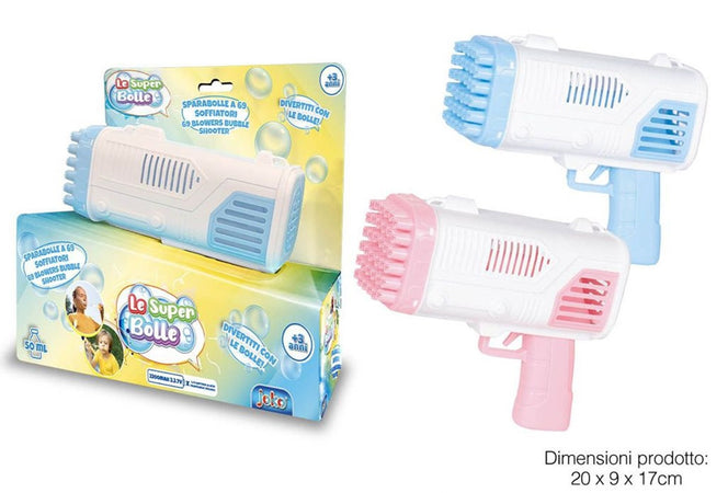 Pistola Sparabolle Di Sapone A 36 Fori Da 50ml A Pile Gioco Per Bambini 2 Colori 807632