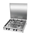 Parker Fornello 4 fuochi a gas Gpl / Metano Acciaio Inox Doppia Corona 3,5 Kw made in italy mod. 542ACCGP/C