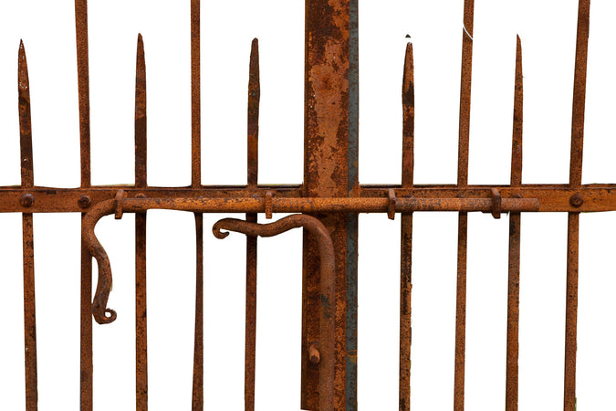 Biscottini Cancello in ferro pieno finitura antico anticata L348xPR10xH270 cm. Made in Italy