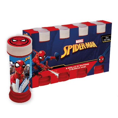 Bolle Di Sapone 60ml A Tema Spiderman Set Da 4 Pz Bomboniera Festa Gioco Bambini 253244