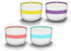 Set 12pz Candela Citronella 90gr In Ceramica Con Riga Colorata Repellente Insetti 032640