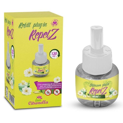Set 12pz Ricarica Per Diffusore Plug In Repel Z Essenza Citronella 120 Ore 48ml 034613