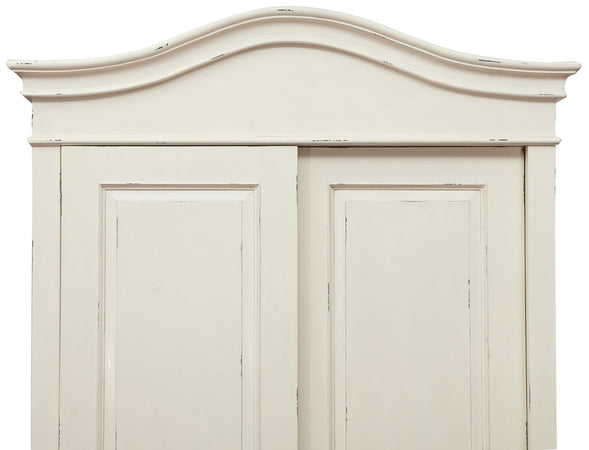 Biscottini Armadio Biscottini Legno Massello Bianco Anticato Provenzale 123x65x211 Spazioso