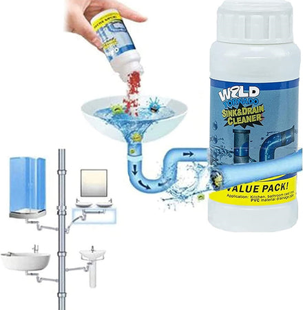 Set Da 2pz Detergente Per Lavandini Scarichi Potente Polvere Per Pulizia Tubi Cucina Wc