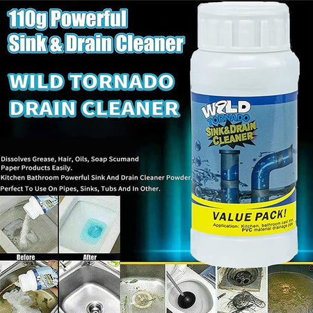 Set Da 2pz Detergente Per Lavandini Scarichi Potente Polvere Per Pulizia Tubi Cucina Wc