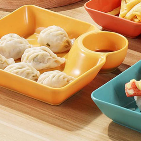 Set 8pz Piatto Da Portata Multifunzione Per Salse Ciotola Immersione Per Snack Feste