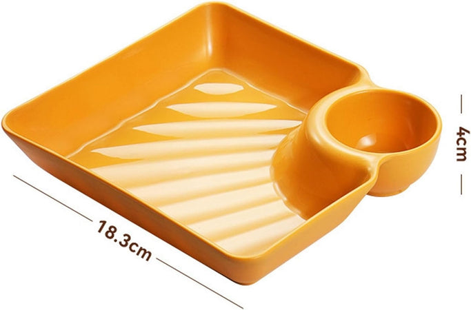 Set 8pz Piatto Da Portata Multifunzione Per Salse Ciotola Immersione Per Snack Feste