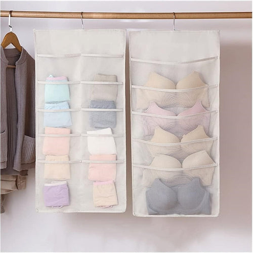 Borsa Portaoggetti Da Parete Organizzatore Armadio Lavabile Con Gancio Metallo 30 Tasche