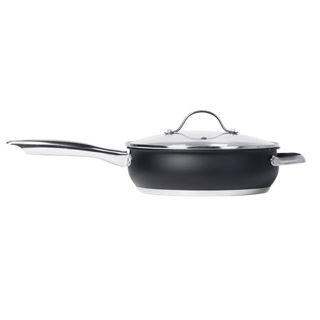 Set Batteria Di Pentole Con Coperchi 8 Pezzi In Acciaio Inox Linea Blackcook Cucina