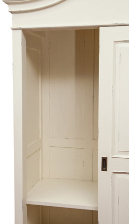 Biscottini Armadio Biscottini Legno Massello Bianco Anticato Provenzale 123x65x211 Spazioso