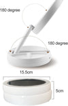 Specchio Trucco Luce Led Da Tavolo Bifacciale 10x/1x 360° Contenitore Portatile Pieghevole