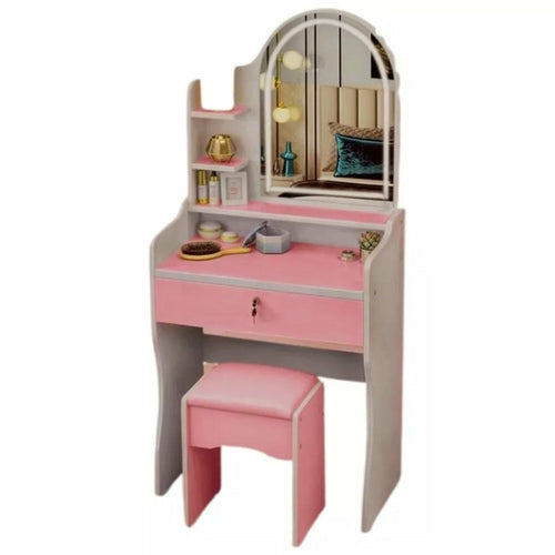 Toilette Postazione Trucco Con Sgabello Moderno Specchio Con Luce Led Touch 2 Colori