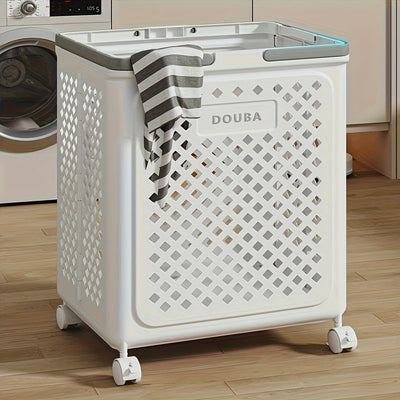 Portabiancheria Con Coperchio Ruote In Plastica Pieghevole Portatile Lavanderia Bagno