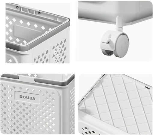 Portabiancheria Con Coperchio Ruote In Plastica Pieghevole Portatile Lavanderia Bagno