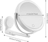 Specchio Trucco A Parete Illuminato Con Ingrandimento Dimmerabile Led Ricaricabile Touch