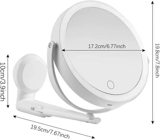 Specchio Trucco A Parete Illuminato Con Ingrandimento Dimmerabile Led Ricaricabile Touch