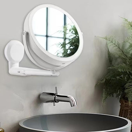 Specchio Trucco A Parete Illuminato Con Ingrandimento Dimmerabile Led Ricaricabile Touch