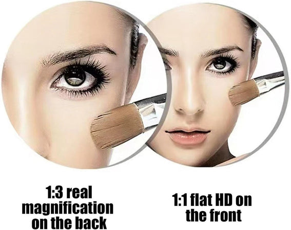 Specchio Trucco A Parete Illuminato Con Ingrandimento Dimmerabile Led Ricaricabile Touch
