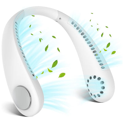 Mini Ventilatore Collo Portatile Ricaricabile Usb Senza Pale 2600mah 3 Velocità Silenzioso