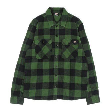 DICKIES Camicia Manica Lunga Uomo New Sacramento L/s Shirt Pine Green da uomo