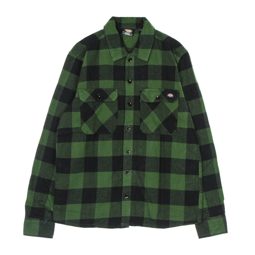 DICKIES Camicia Manica Lunga Uomo New Sacramento L/s Shirt Pine Green da uomo