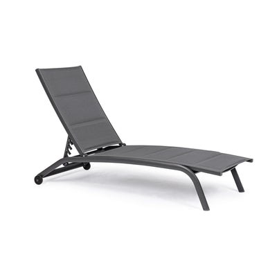 Lettino Cleopas struttura in alluminio verniciato a polvere  con ruote da esterno