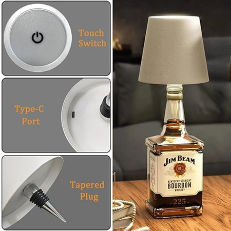 Paralume Per Bottiglia Vino A Led Ricaricabile Dimmerabile Luce Senza Fili Bar Soggiorno