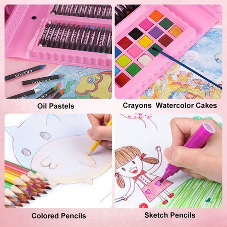 Set Da Colorare Da 208 Pz Astuccio Per Pittura Scatola Di Colori Regalo Per Bambini