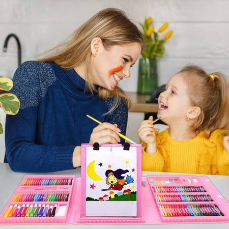 Set Da Colorare Da 208 Pz Astuccio Per Pittura Scatola Di Colori Regalo Per Bambini