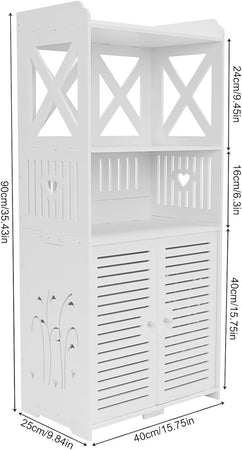 Armadietto Da Bagno Multiuso Con Porta Scaffali Soggiorno Camera Cucina 40 X 25 X 90 Cm