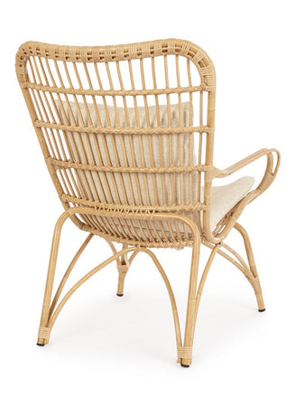 Poltrona "Lounge" con poggiapiedi in alluminio effetto rattan da giardino