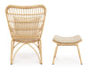Poltrona Lounge con poggiapiedi in alluminio effetto rattan da giardino