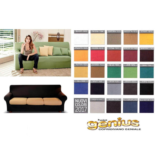 Copridivano Biancaluna Genius Color ElasticizzatoTinta Unita