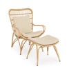 Poltrona Lounge con poggiapiedi in alluminio effetto rattan da giardino